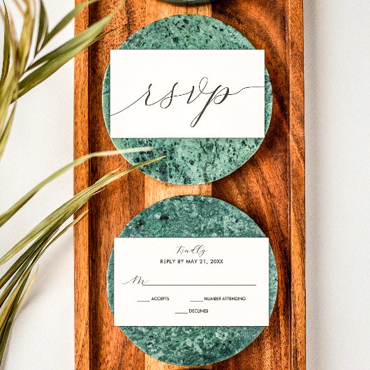 Moderne Script Wedding RSVP Enclosure Card Begleitkarte