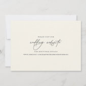 Moderne Script Wedding Website Ivory Foto Save The Date (Rückseite)