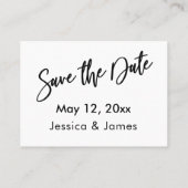 Moderne Script Wedding Website, Save the Date Card Visitenkarte (Rückseite)