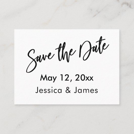Moderne Script Wedding Website, Save the Date Card Visitenkarte (Rückseite)