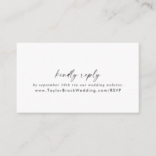 Moderne Script Wedding Website UAWG Enclosure Card Begleitkarte (Vorderseite)