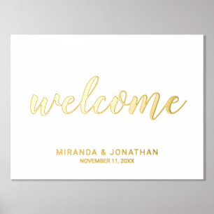 Moderne Script Wedding Welcome Gold Foliendrucke