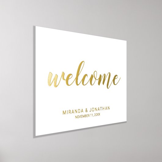 Moderne Script Wedding Welcome Gold Foliendrucke (Ablage )