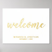 Moderne Script Wedding Welcome Gold Foliendrucke (Vorderseite)