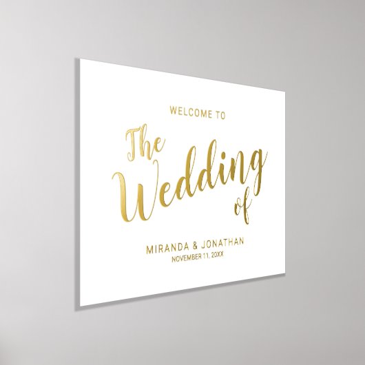 Moderne Script Wedding Welcome Gold Foliendrucke (Ablage )