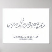 Moderne Script Wedding Welcome Silver Foliendrucke (Vorderseite)