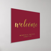 Moderne Script Wedding Willkommen Burgundy und Gol Foliendrucke (Ablage )