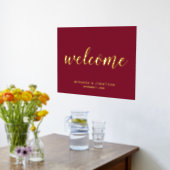 Moderne Script Wedding Willkommen Burgundy und Gol Foliendrucke (Ablage(Küche))