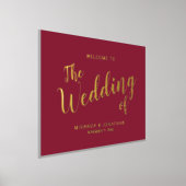 Moderne Script Wedding Willkommen Burgundy und Gol Foliendrucke (Ablage )