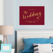 Moderne Script Wedding Willkommen Burgundy und Gol Foliendrucke (In Situ (Schlafzimmer))