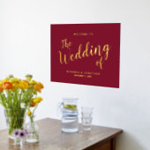 Moderne Script Wedding Willkommen Burgundy und Gol Foliendrucke (Ablage(Küche))