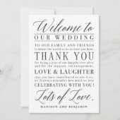 Moderne Script Wedding Willkommen Dankeschön Brief Dankeskarte (Vorderseite)