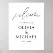Moderne Script Wedding Willkommen Elegante Foam Bo Poster (Vorne)