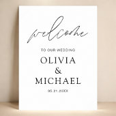 Moderne Script Wedding Willkommen Elegante Foam Bo Poster