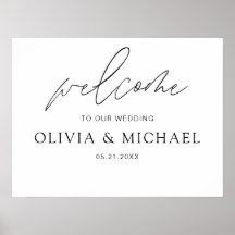 Moderne Script Wedding Willkommen Elegante Foam Bo