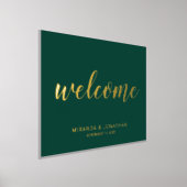 Moderne Script Wedding Willkommen Emerald und Gold Foliendrucke (Ablage )