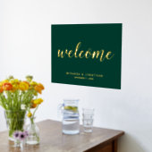 Moderne Script Wedding Willkommen Emerald und Gold Foliendrucke (Ablage(Küche))