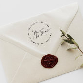 Moderne Script Weihnachts-Runde Rücksendeadresse Gummistempel