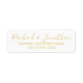 Moderne Script White and Gold Hochzeit (Vorne)