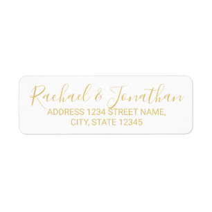 Moderne Script White and Gold Hochzeit