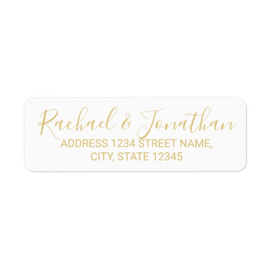 Moderne Script White and Gold Hochzeit (Vorne)