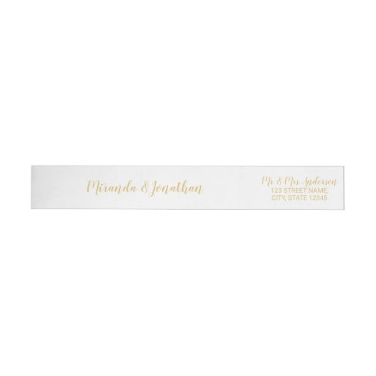 Moderne Script White and Gold Hochzeit (Person)