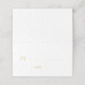 Moderne Script White and Gold Hochzeit Platzkarte (Außenseite Aufgefaltet)