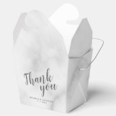 Moderne Script White Marble Wedding Geschenkschachtel (Geöffnet)
