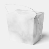 Moderne Script White Marble Wedding Geschenkschachtel (Rückseite)