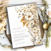 Moderne Script-Wildblume Hochzeit