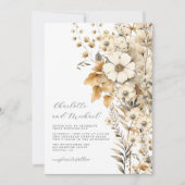 Moderne Script-Wildblume Hochzeit Einladung (Vorderseite)