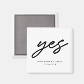 Moderne Script Yes-Verlobung Hochzeitsszenario spe Magnet (Vorderseite/Rückseite)