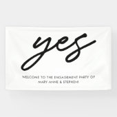 Moderne Script Yes Verlobung Wedding Party Willkom Banner (Horizontal)