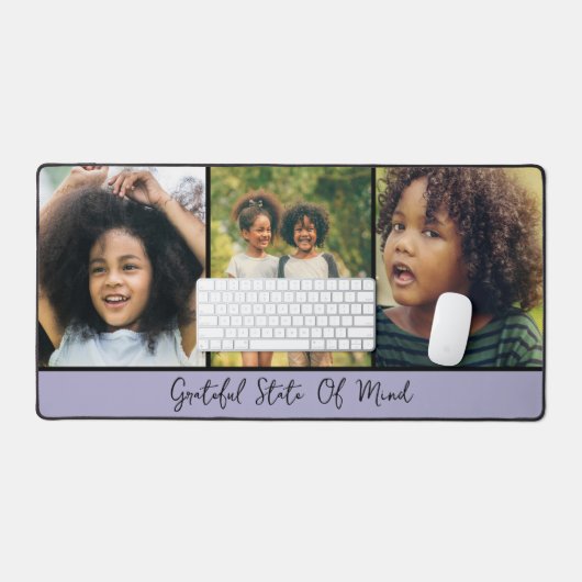 Moderne Scripte 3 Fotos Collage Schreibtischunterlage (Tastatur & Maus)