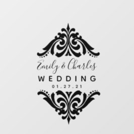 Moderne Scroll-Formen für Hochzeitstorten Bodenaufkleber