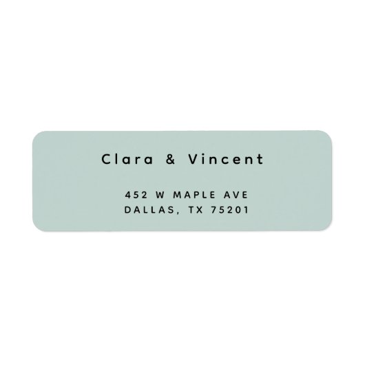 Moderne Sea Foam-Rücksendeadresse (Vorne)