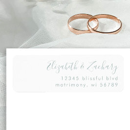 Moderne Sea Glass Script Hochzeitsschrift Rücksend