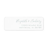 Moderne Sea Glass Script Hochzeitsschrift Rücksend (Vorne)