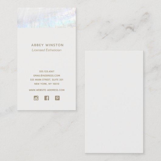 Moderne Seashell Social Media Visitenkarte (Vorne/Hinten)