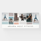 Moderne Sechs-Foto-Collage-Personal-Trainer-Fitnes Banner (Horizontal)