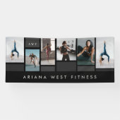 Moderne Sechs-Foto-Collage-Personal-Trainer-Fitnes Banner (Horizontal)