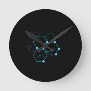 Moderne Sechseck-Wanduhr in einem Kreis Runde Wanduhr