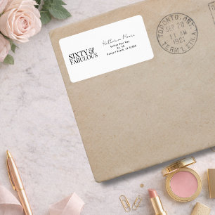 Moderne Sechzig und Fantastisch Fett 60. Geburtsta Adressaufkleber