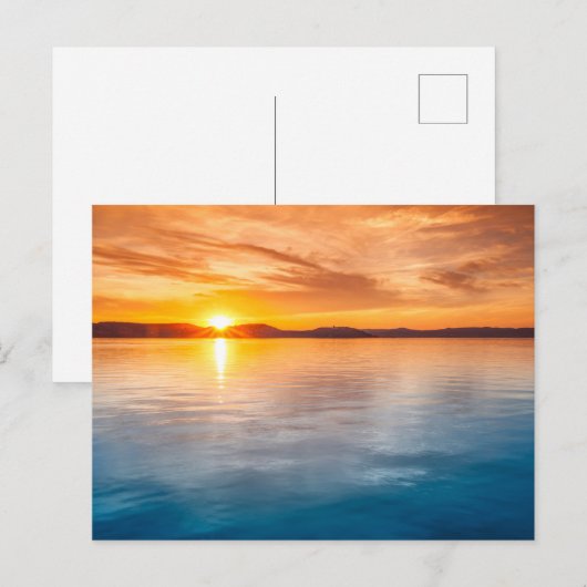 Moderne Seeblick-Flachbild-Postkarte Postkarte (Vorne/Hinten)