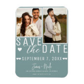 Moderne Seefahrt Save the Date 2 Foto Hochzeit Magnet (Vertikal)