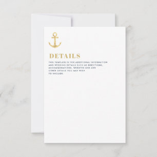 moderne SeehochzeitsEinzelkarte RSVP Karte