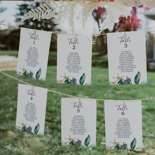 Moderne Seekartenkarten für die Tischnummer