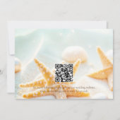 Moderne Seesterne-Schalen QR-Code Strandhochzeit Save The Date (Rückseite)