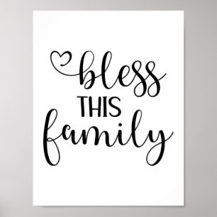 Moderne segne diese Familie zitiert Typografie Poster