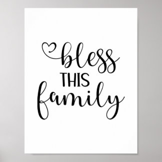 Moderne Segnung dieser Familie Zitat-Typografie Poster